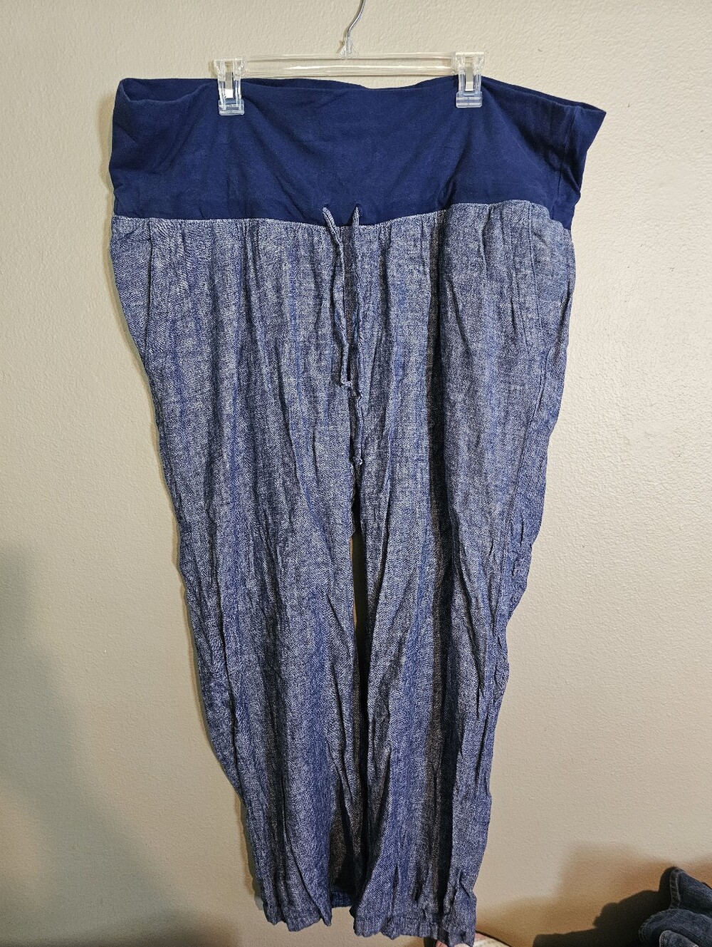 Navy Blue Linen Blend Old Navy Maternity Pants
